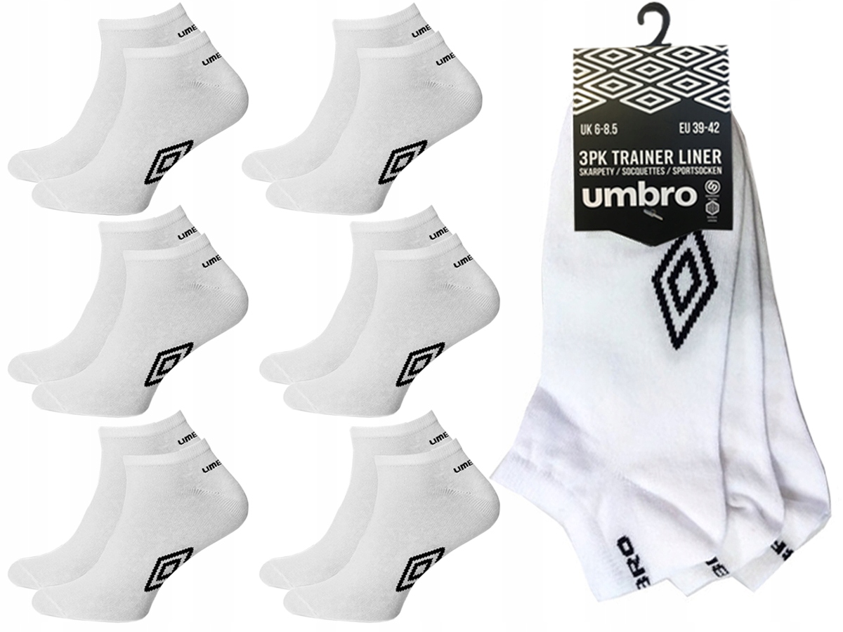 

Stopki Umbro skarpety bawełna Białe 2x3-pak, 43-46
