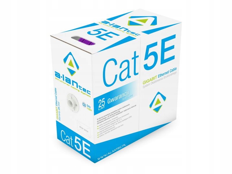 Fialový kábel U/utp kat.5e Lsoh Eca Alantec 305 m