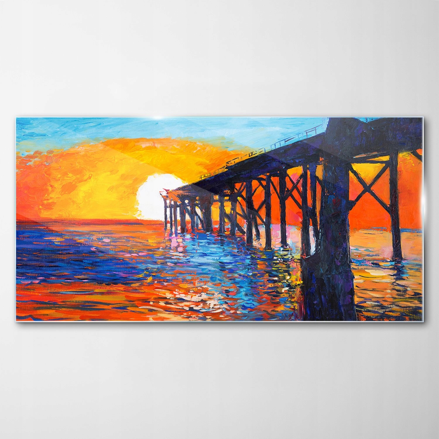 

Hartowany Obraz Szklany Zachód Słońca Molo 120x60