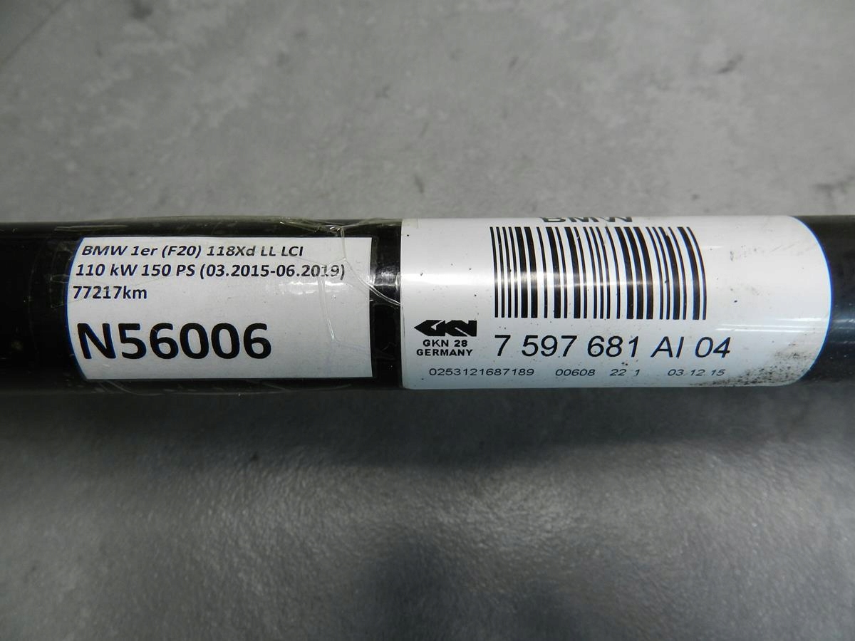 BMW 1 F20 118Xd semi-axis left rear part 7597681