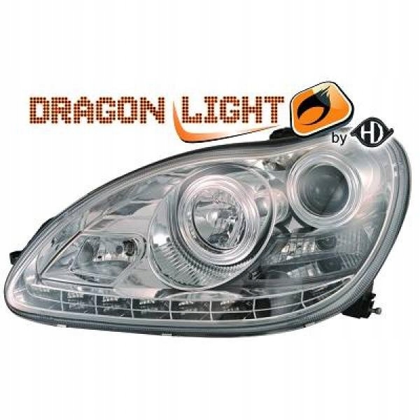Lampy przód Mercedes W220 2002-2005 Clear/Chrom