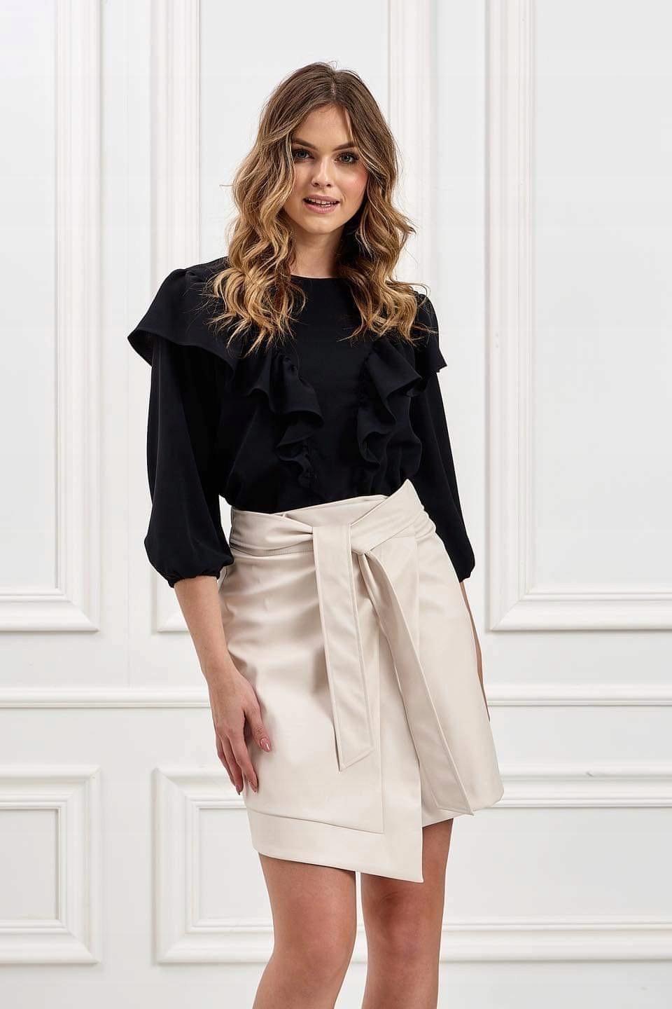 Sukně obálková Lalous Barva Ecru vel L