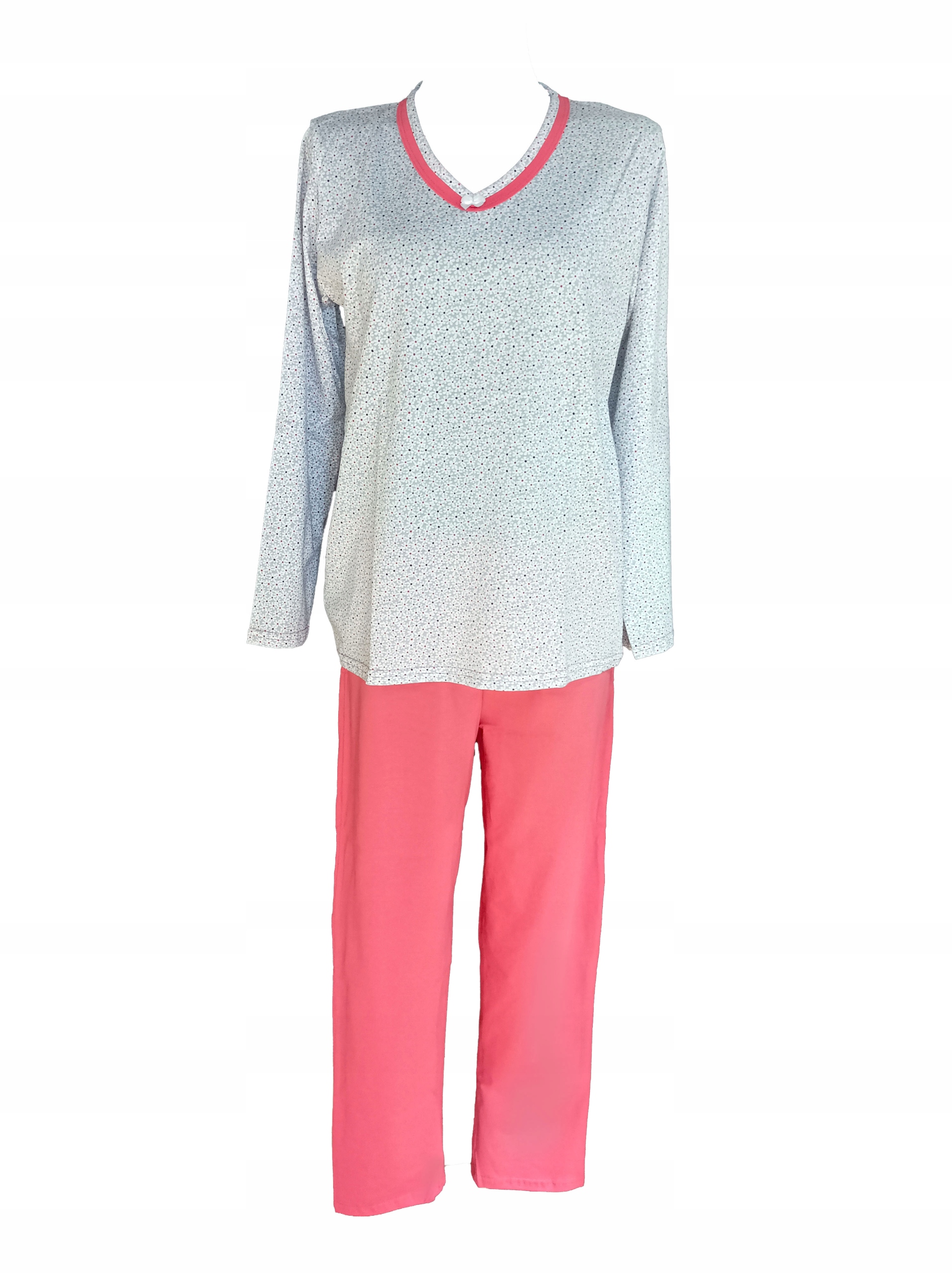 Dlouhé Bavlněné Dámské Pyžamo Kuba Malinové XL