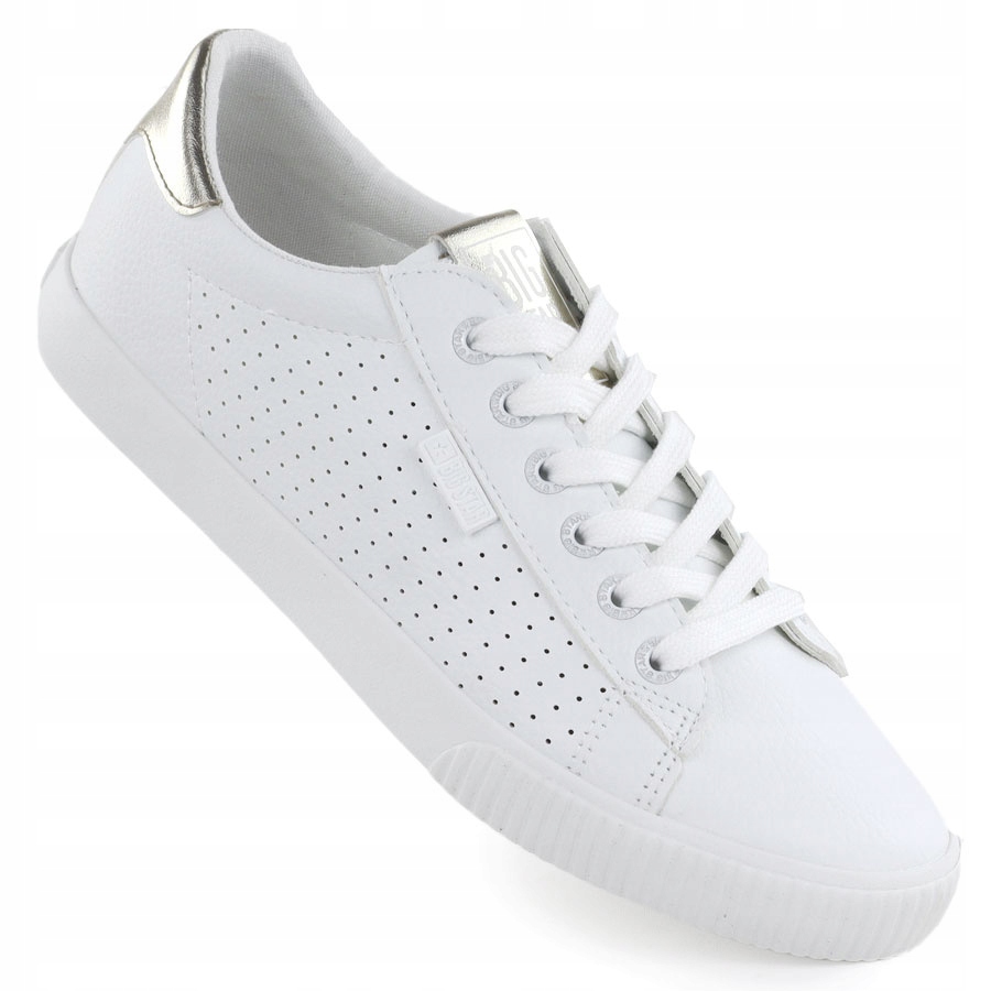 Dámské nízké ažurové tenisky z ekokůže, bílé Big Star TT274020 38