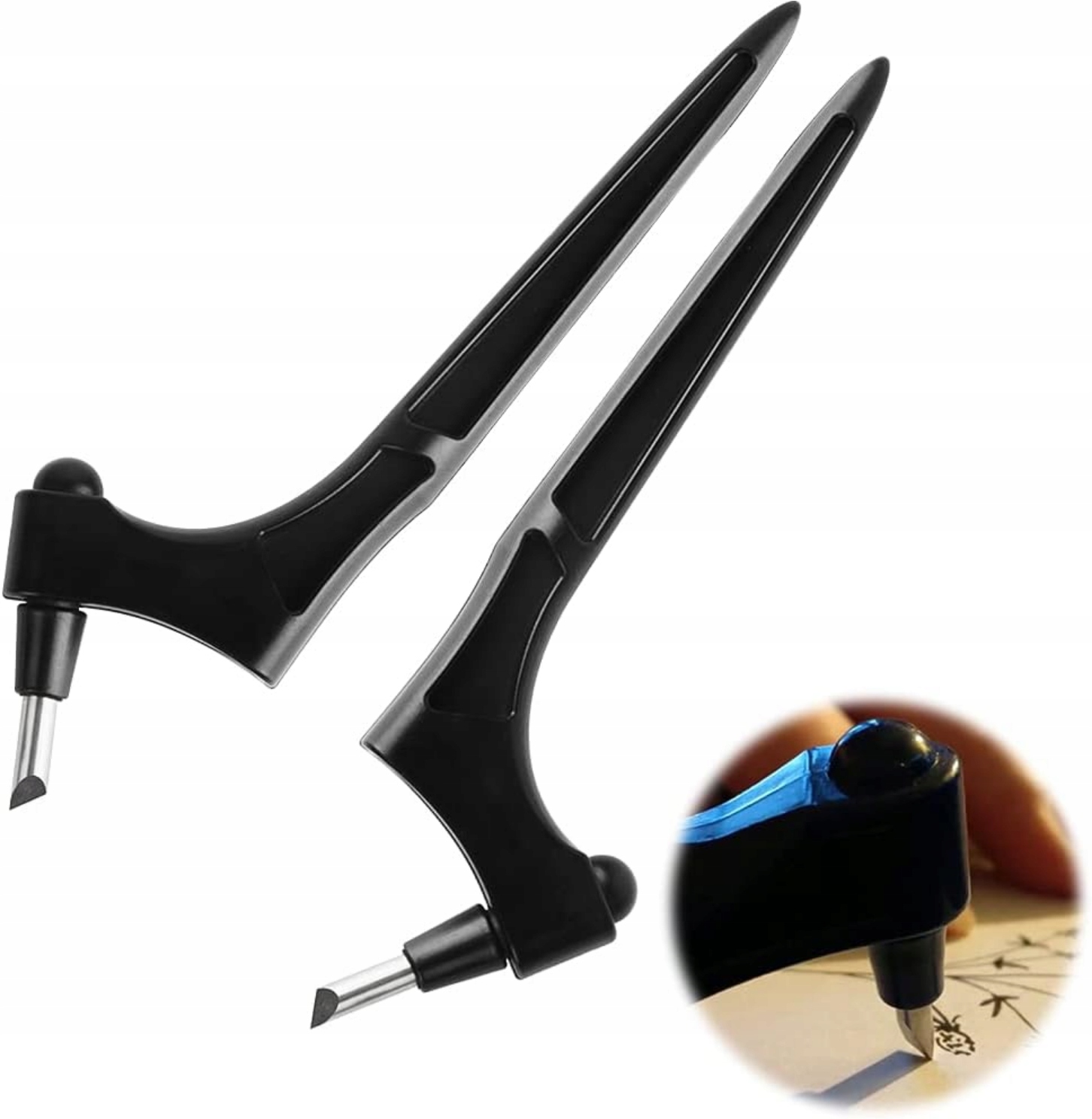 2x NÓŻ RZEMIEŚLNICZY ZE STALI 360° DO PRECYZYJNEGO CIĘCIA PAPIERU