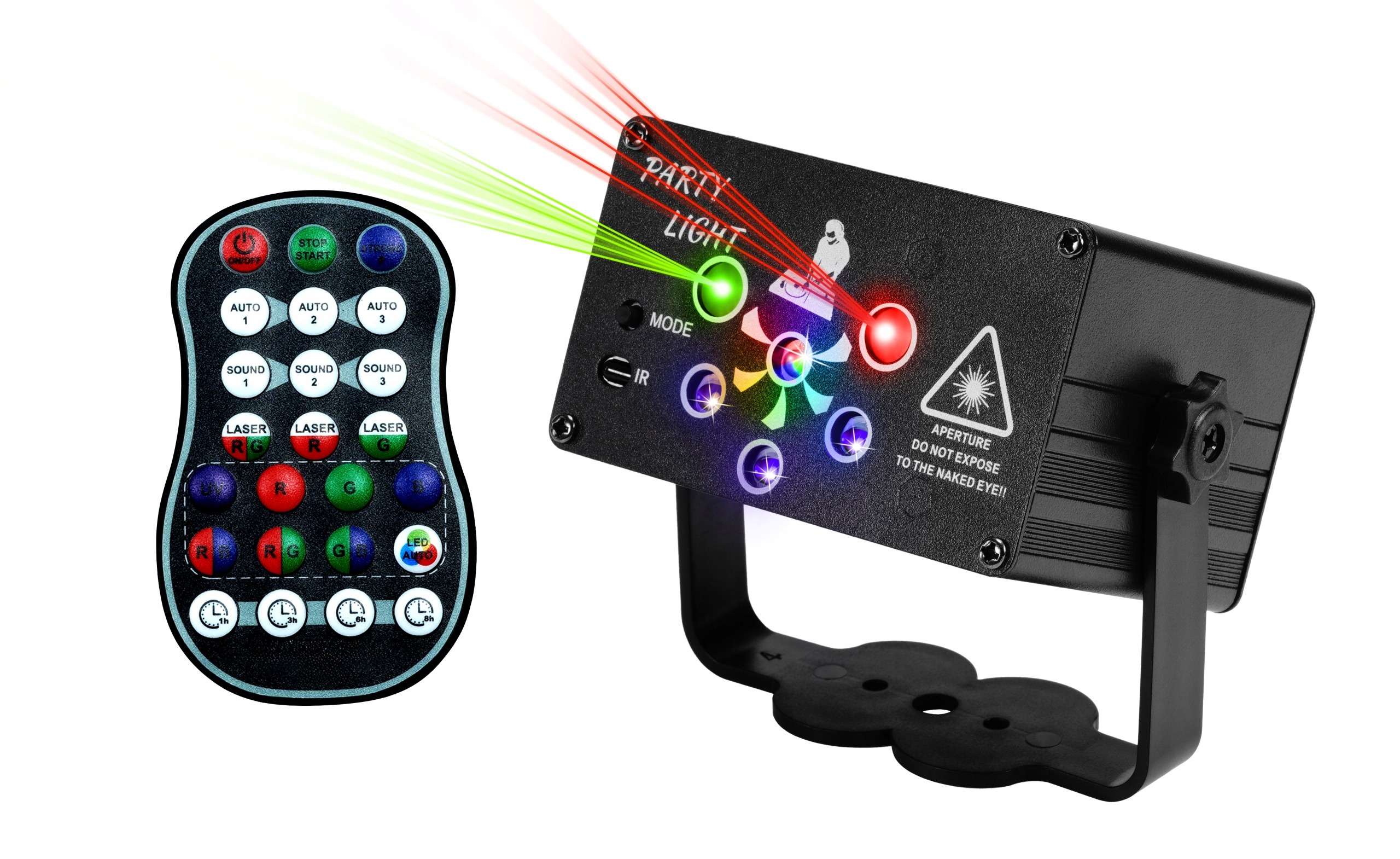 Laser dyskotekowy kula disco projektor MusicMate Led 6hole stroboskop