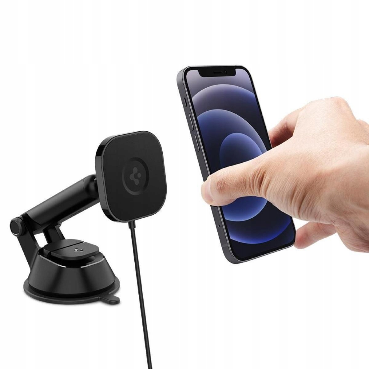 Uchwyt samochodowy z magnesem do MagSafe Spigen, do telefonu z ładowarką Qi-Zdjęcie-0