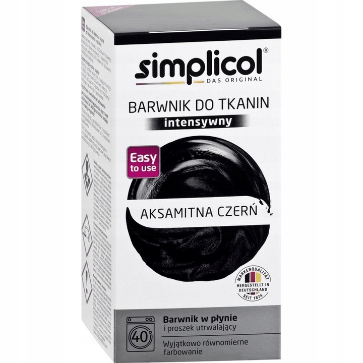 

Simplicol Barwnik Farba Do Tkanin Ubrań Czarny