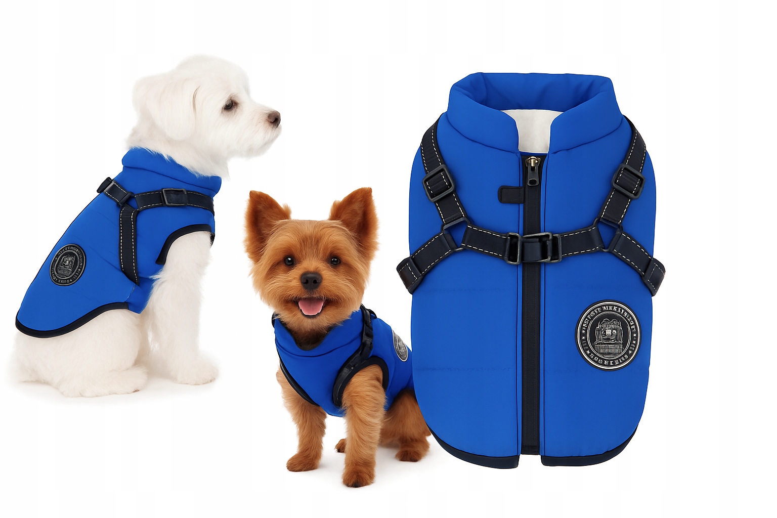 Levně Zimní bunda pro psa s ramenními popruhy 2v1, voděodolná, reflexní, velikost M