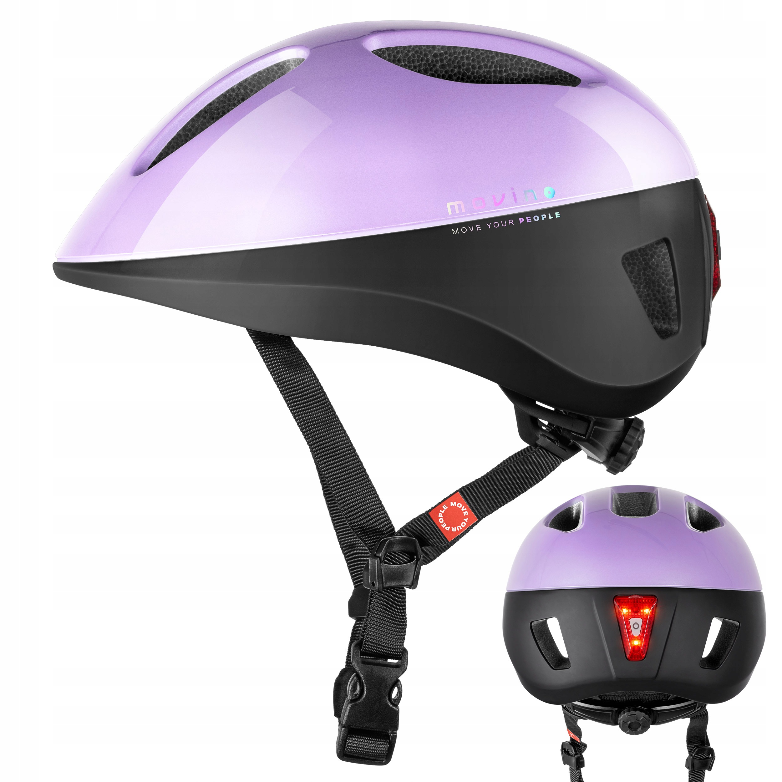 Kask rowerowy Movino Eclipse z Led dla dzieci i dorosłych, lekki 230g