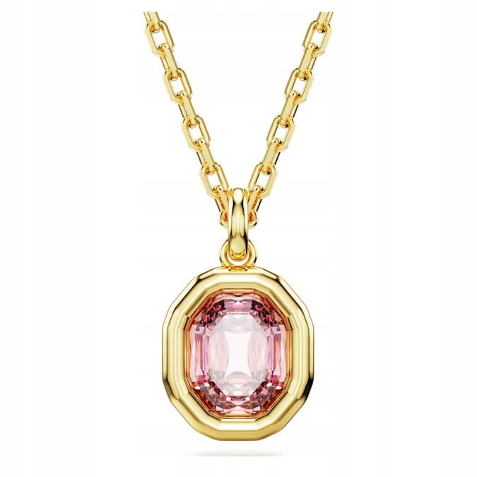 Náhrdelník Swarovski Imber Kulatý krystal růže Ocel pozlacená Regulovatelný