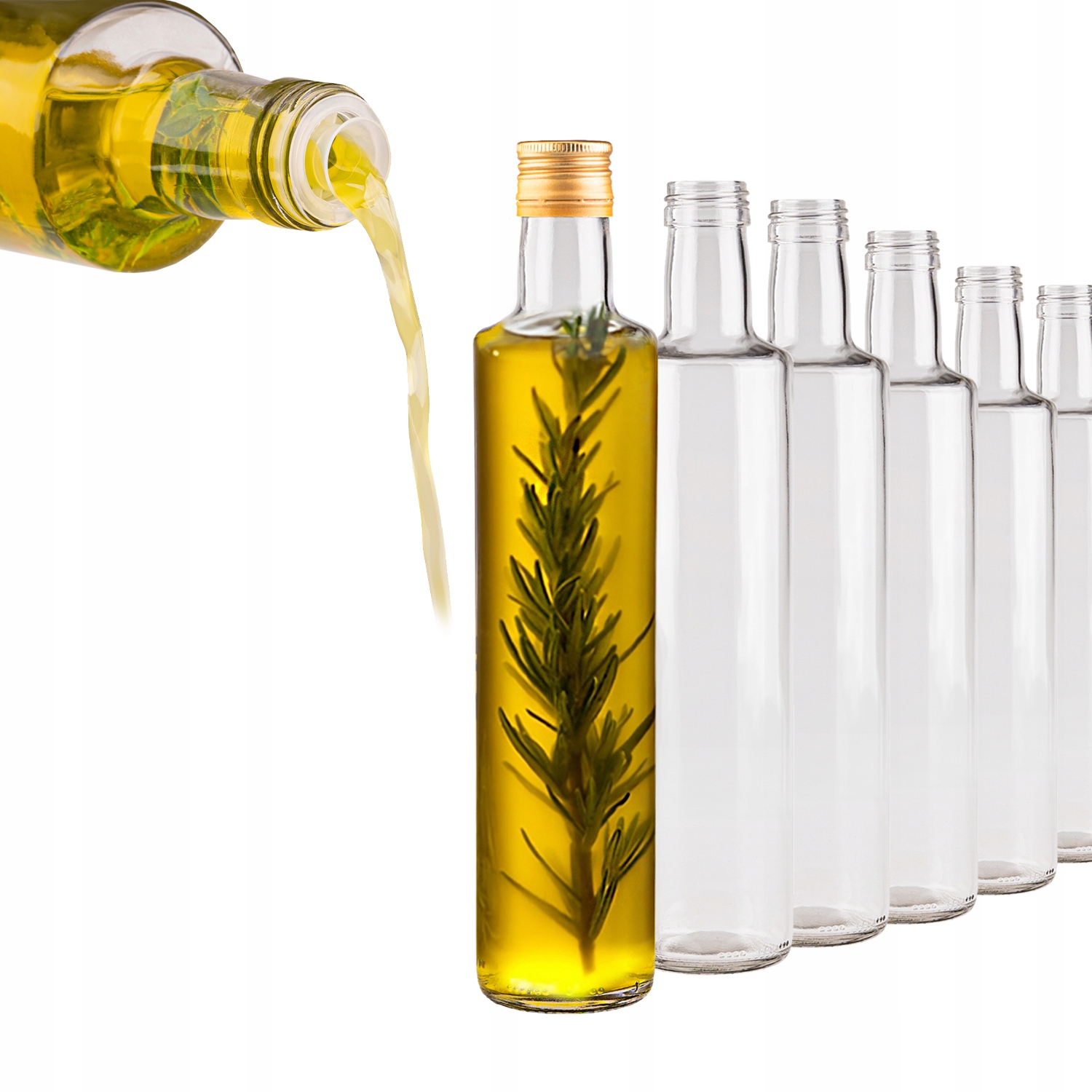 50x Láhev Nalévač Na Alkoholový Olej Láhev Na Víno Dorica 0,5L