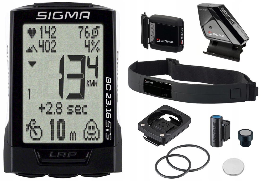 LICZNIK ROWEROWY SIGMA 23.16 STS IPX7 POLSKIE MENU KADENCJA OPASKA HR PULS