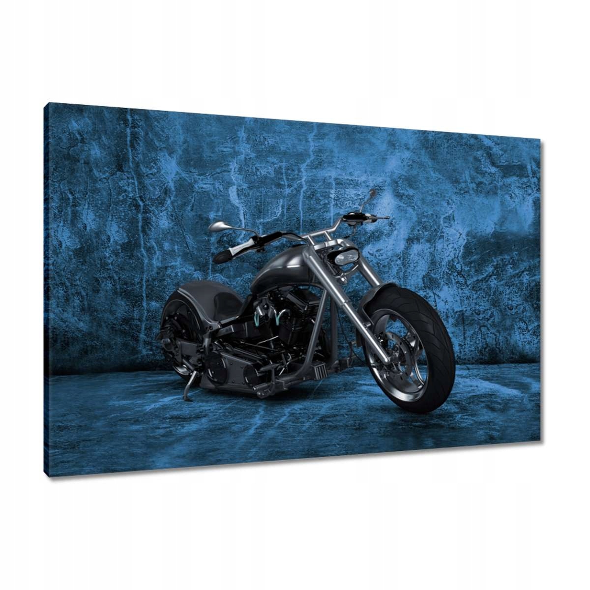 Obrazy 90x60 Modrá stěna Motocykl