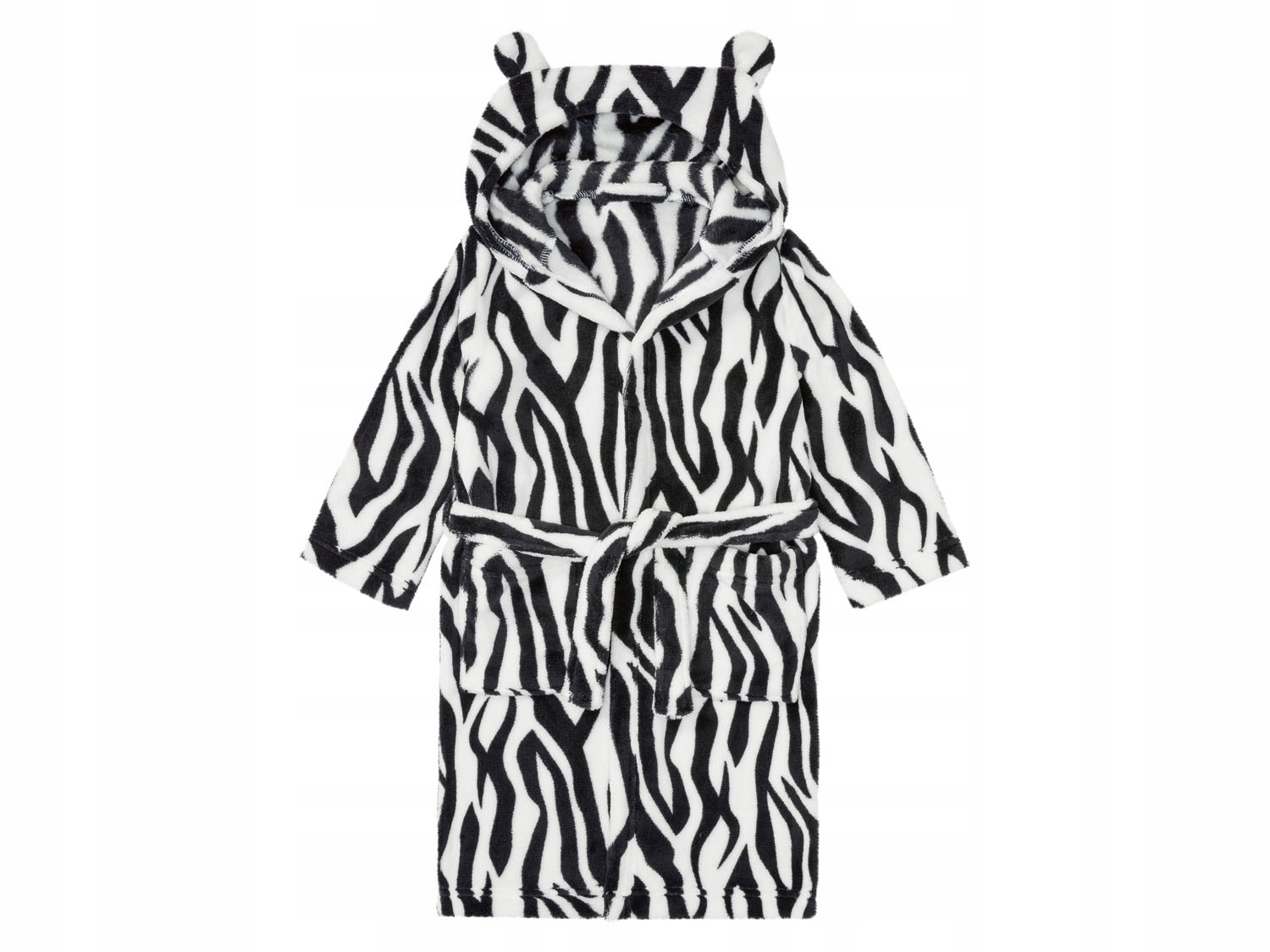 

Czarno-biały Dziecięcy Szlafrok Zebra 134/140