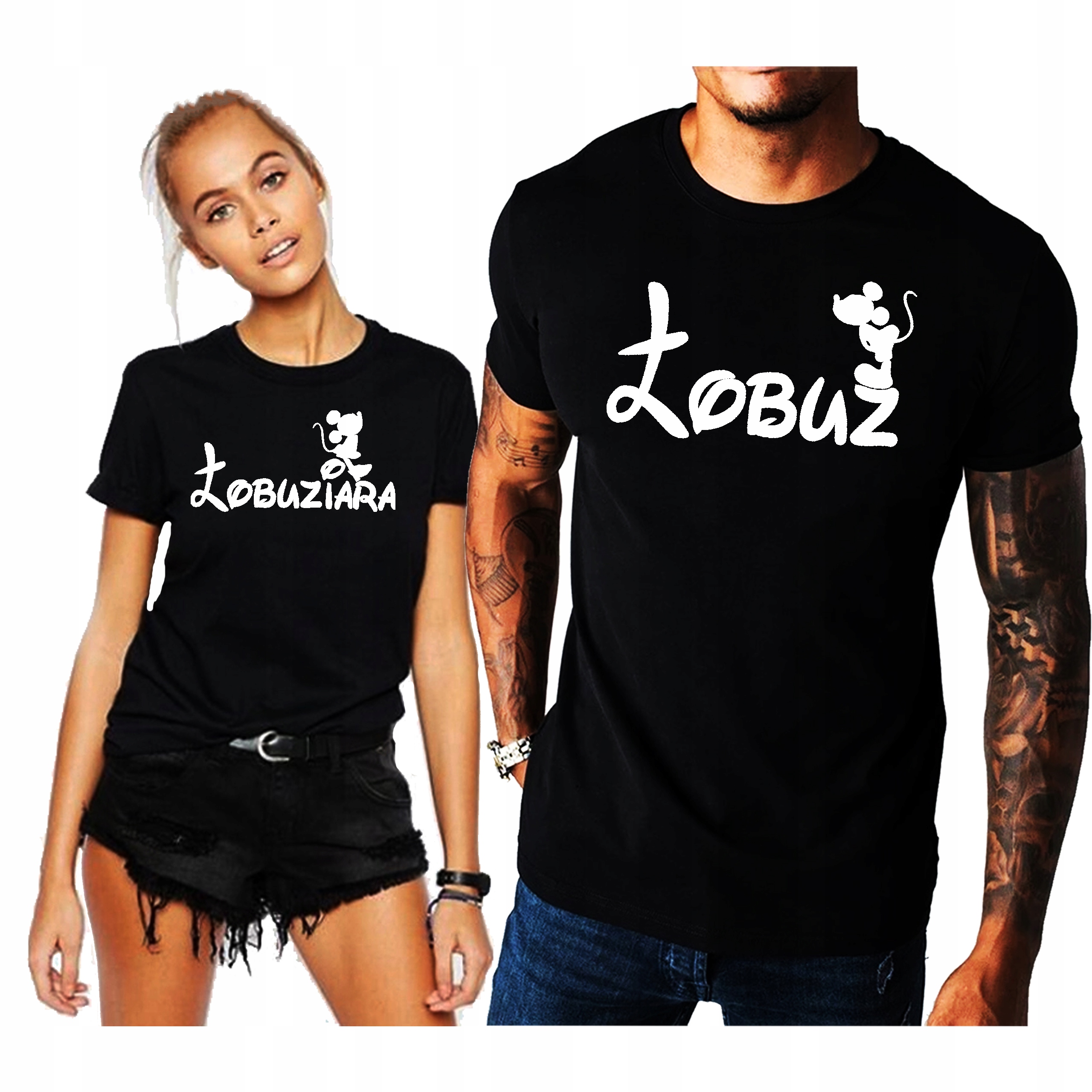 

Koszulki T-shirt dla par Łobuz/iara Walentynki