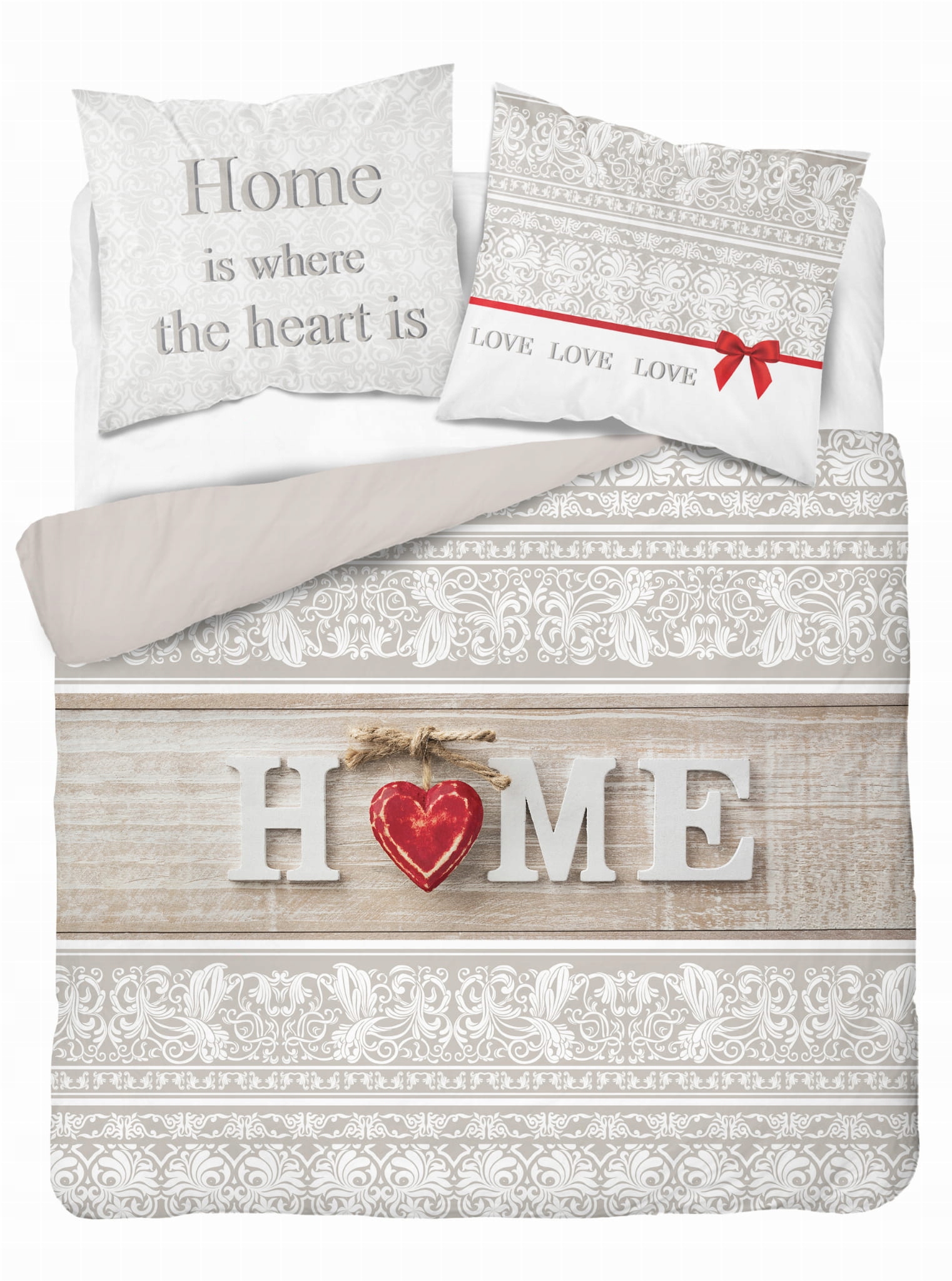 

Pościel 160X200 Bawełna Beżowa Home 3510A