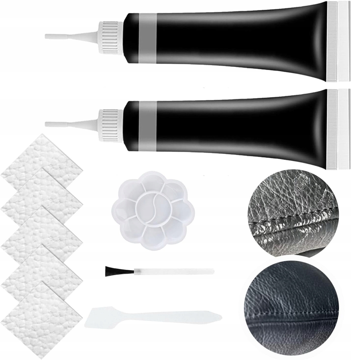 Czarny 40 ml Naprawczy Zestaw Do Renowacji Skóry Tapicerki Szpachla Farba