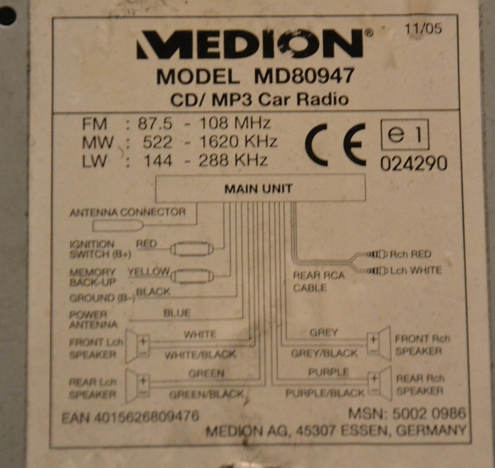FIAT STILO-RADIO Z CD/mp3/SD/USB +RAMKA=KPL-CAŁY! Producent części Inny