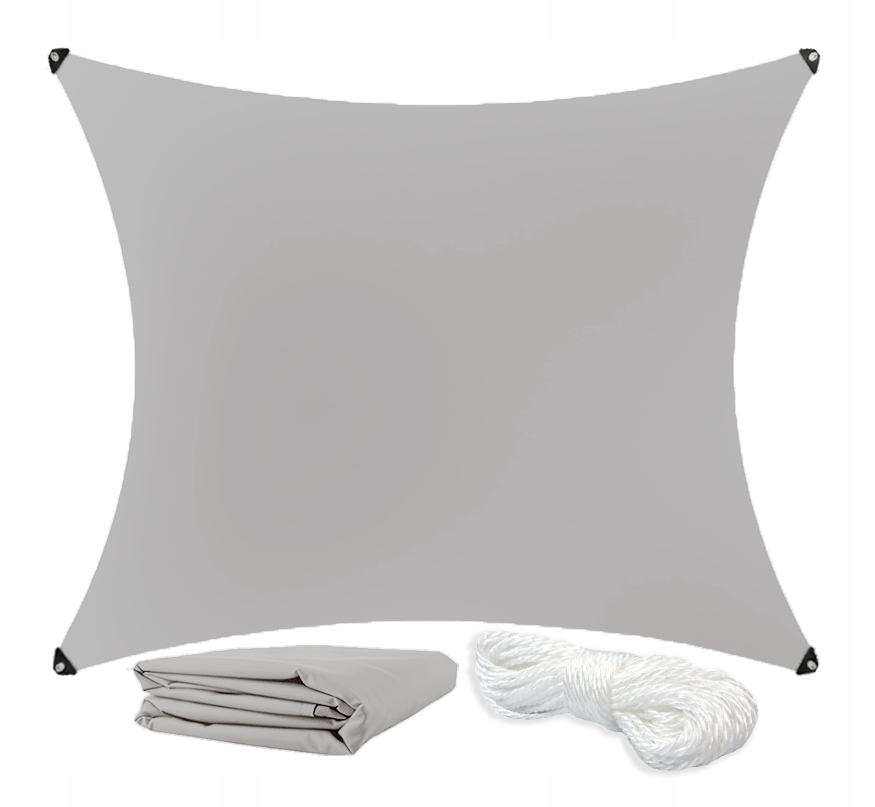 Żagiel Przeciwsłoneczny Ogrodowy Wodoodporny 6x4 Jasny Szary Prostokąt