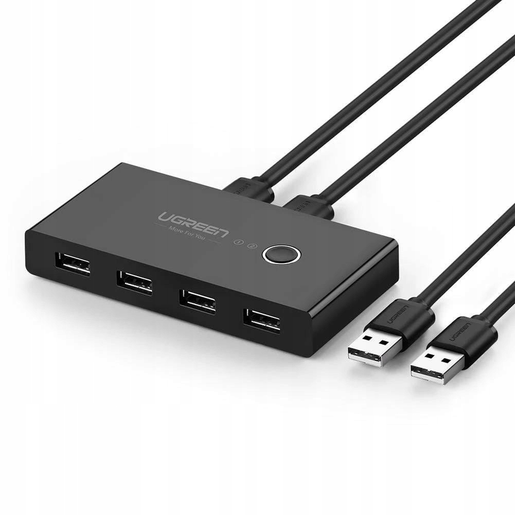 Switch przełącznik KVM USB 2x4 UGREEN USB Czarny