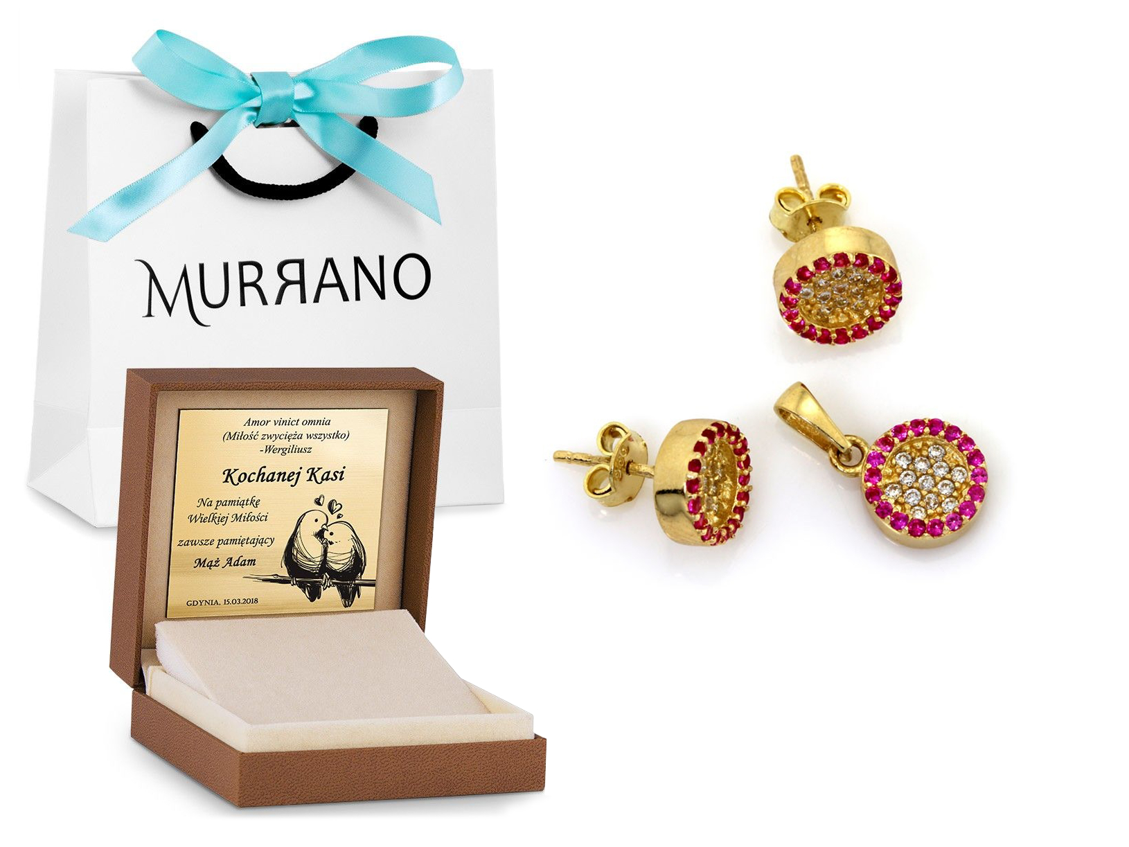 

Złoty Komplet 585 Kolczyki Z Zawieszka Prezent