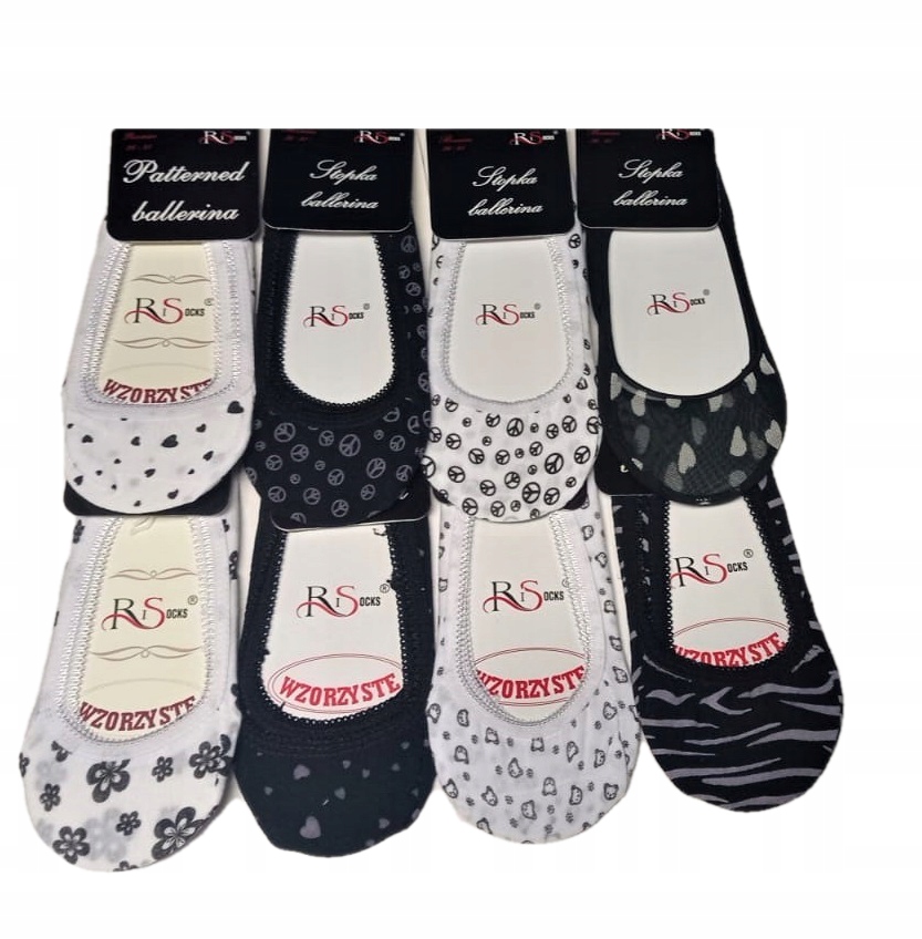 

Stopki Ballerinki Damskie Wzorzyste (5 Pak)