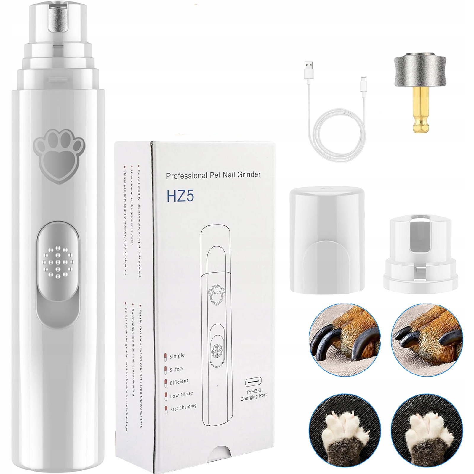 Levně Bruska Na Drápky Pro Psa Kočku Elektrická, Tichá, 2 Rychlosti