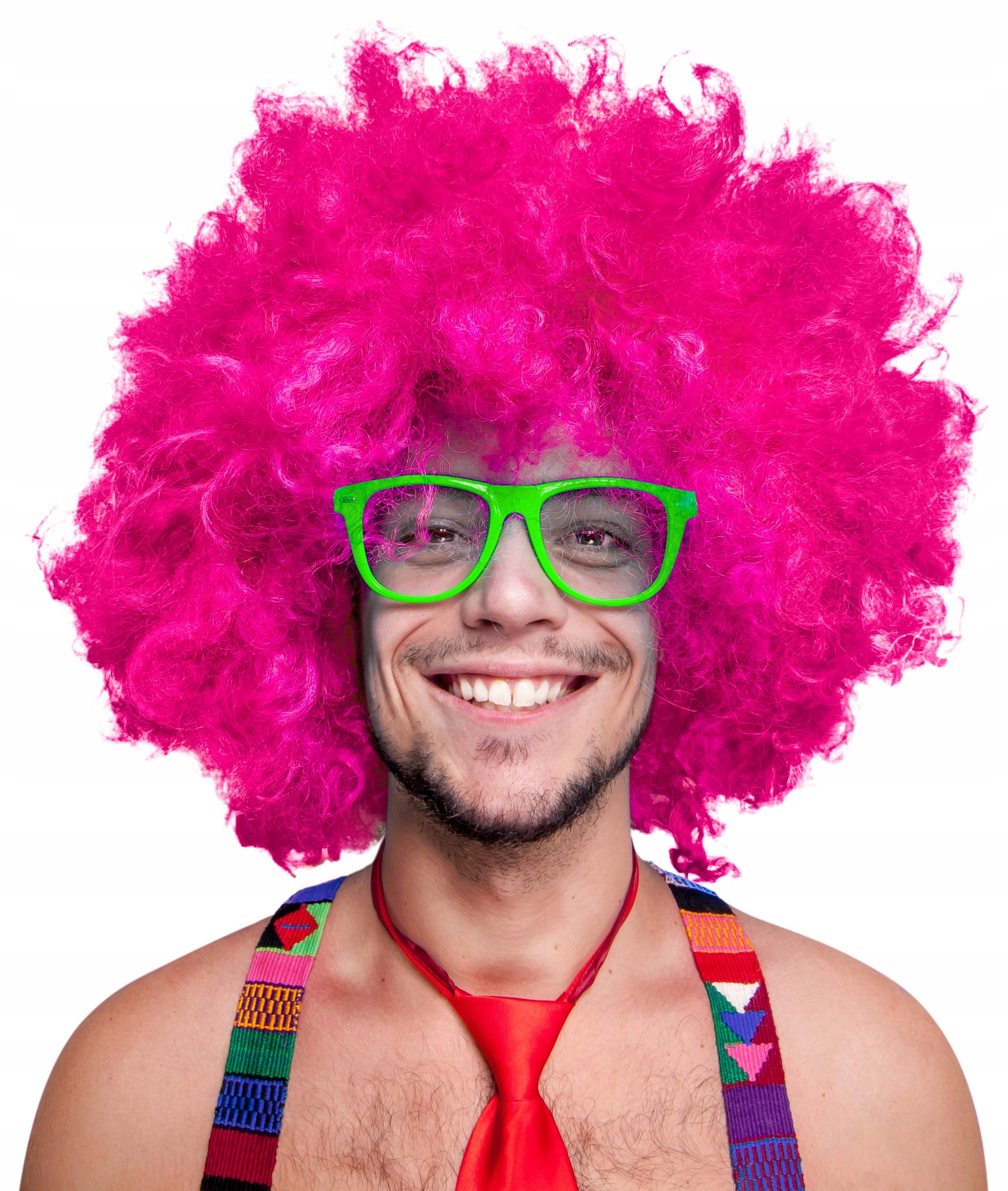 Balinco Paruka Afro XXL Růžová Velké Kudrlinky 280 g Pro muže i ženy