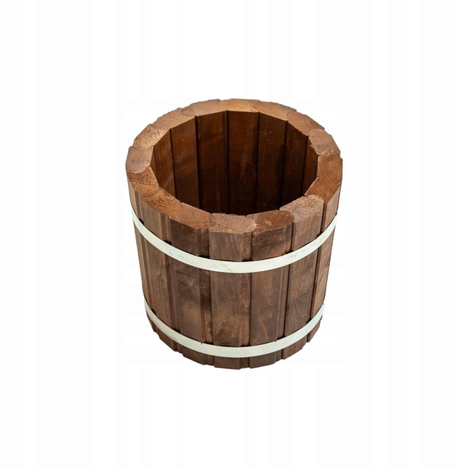 Cebrzyk kyblík vzduchotěsný dřevěný Ořech tmavý květináč obal na květináč 28 cm pevný