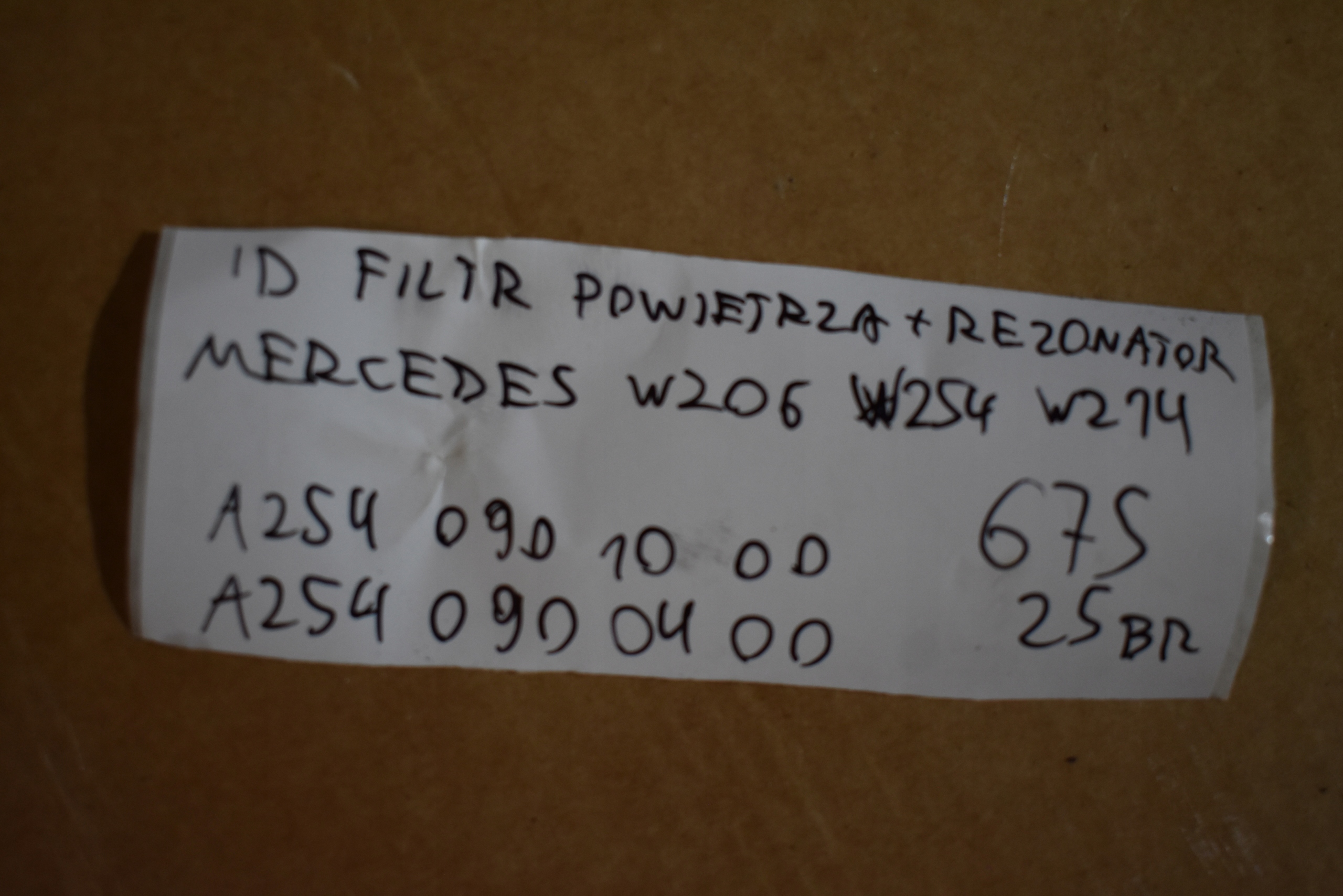 IDEALNY FILTER luft + REZONATOR MERCEDES W206 W214 W254 1