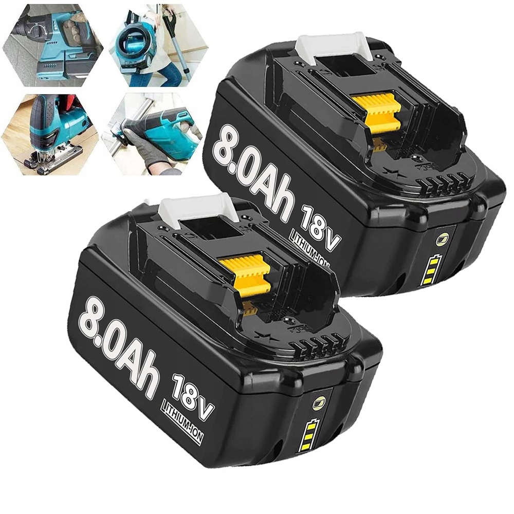 2 Baterie Li-ion 18V 8AH Pro Makita BL1850 BL1860B BL1840 BL1835 BL1830