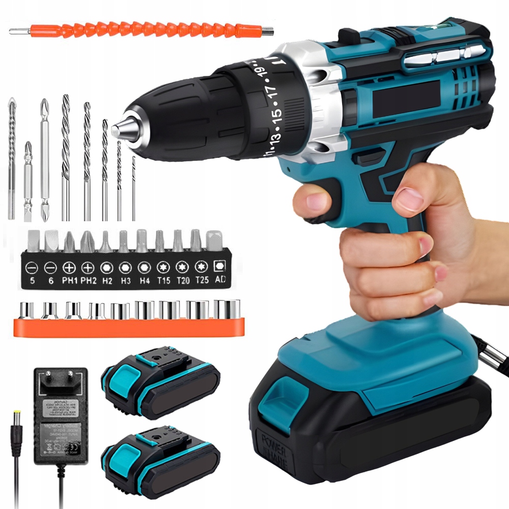 Aku Vrtačka Akumulátorová Vrtačka 20V 2xAKU Led Kufr Set