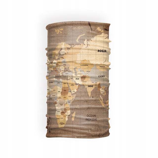 

Turystyczna chusta wielofunkcyjna Mapa komin retro