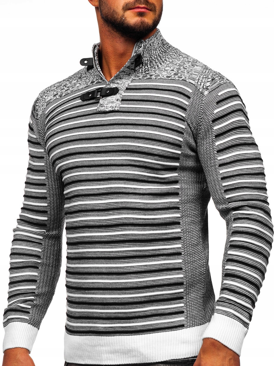 

Sweter Męski Ze Stójką Biały 1028 Denley_xl