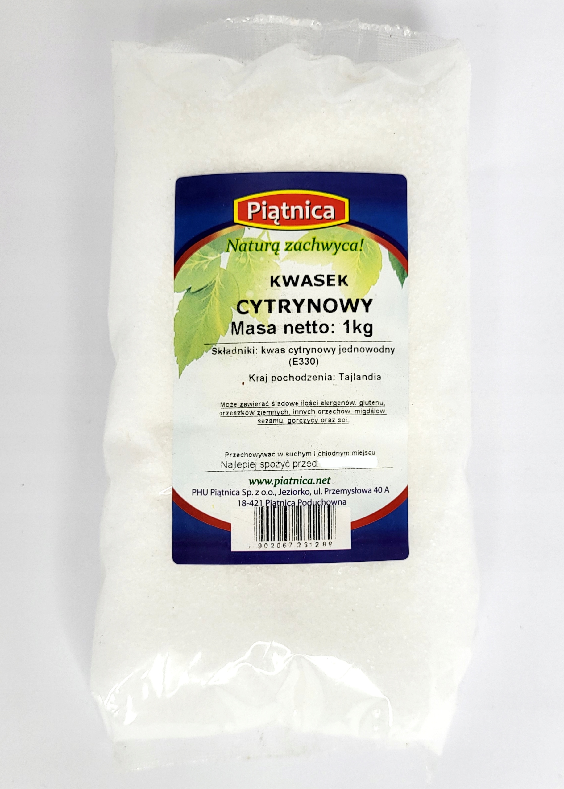 Kwasek Cytrynowy Spożywczy 1kg PIĄTNICA