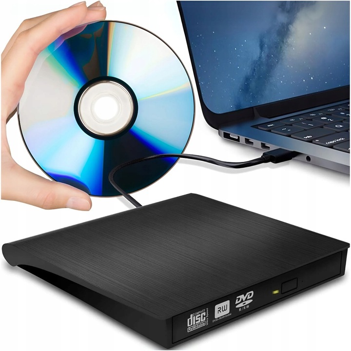 Externí Usb Cd-r/dvd-rom/rw Mechanika Vypalovačka Přenosná Rychlá Čtečka
