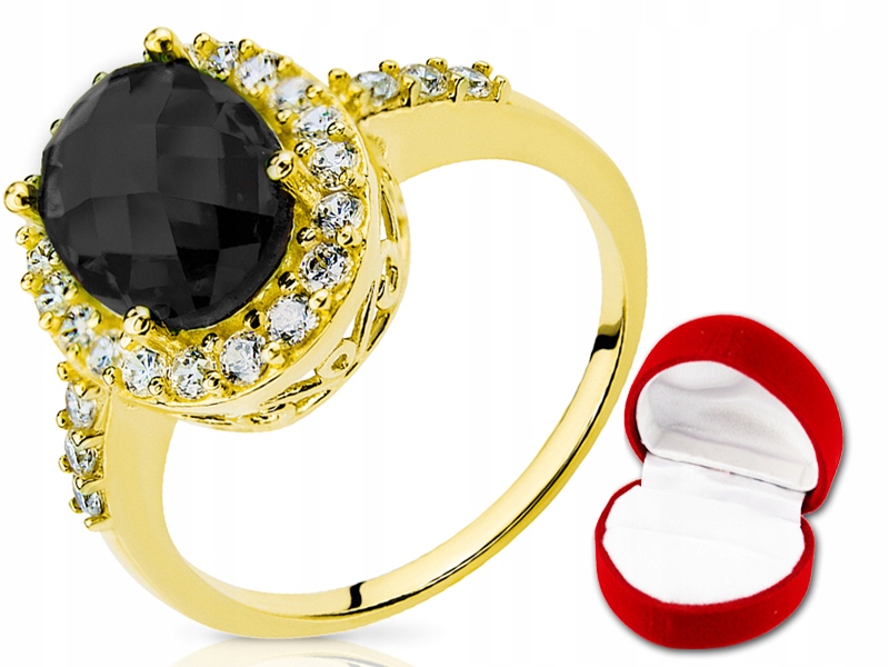 

Okazały Złoty Pierścionek Z Onyksem 585 14K