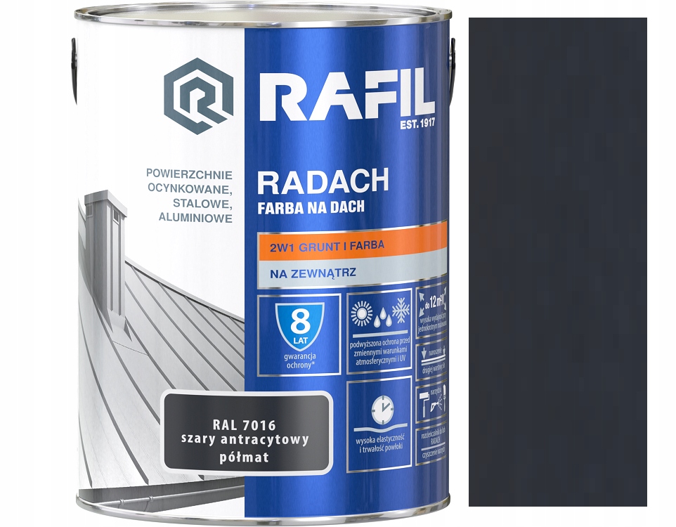 

Rafil Radach Antracyt Szary Półmat 7016 5L