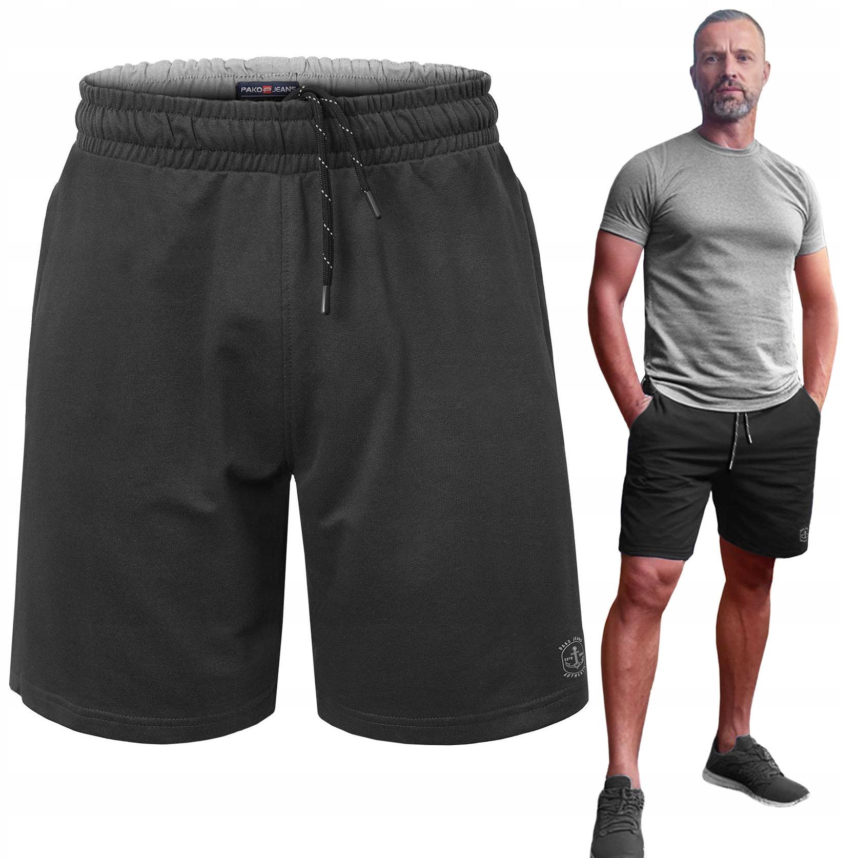 Krátké Kraťasy Pánské teplákové kraťasy Cricket Černé L Pako Jeans