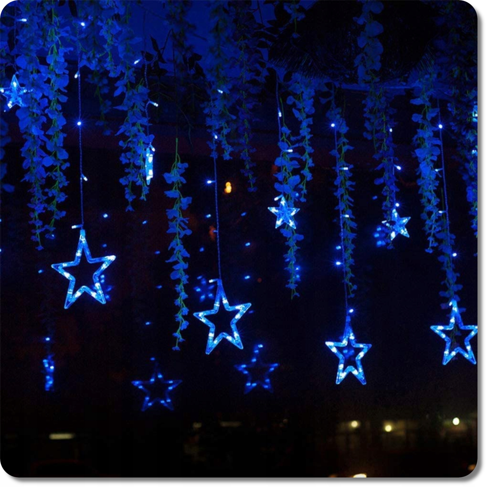 GWIAZDKI CHOINKOWE LED WISZĄCE GIRLANDA LAMPKI ŚWIĄTECZNE KURTYNA LED Kod producenta GWIAZDKI LED - 48920