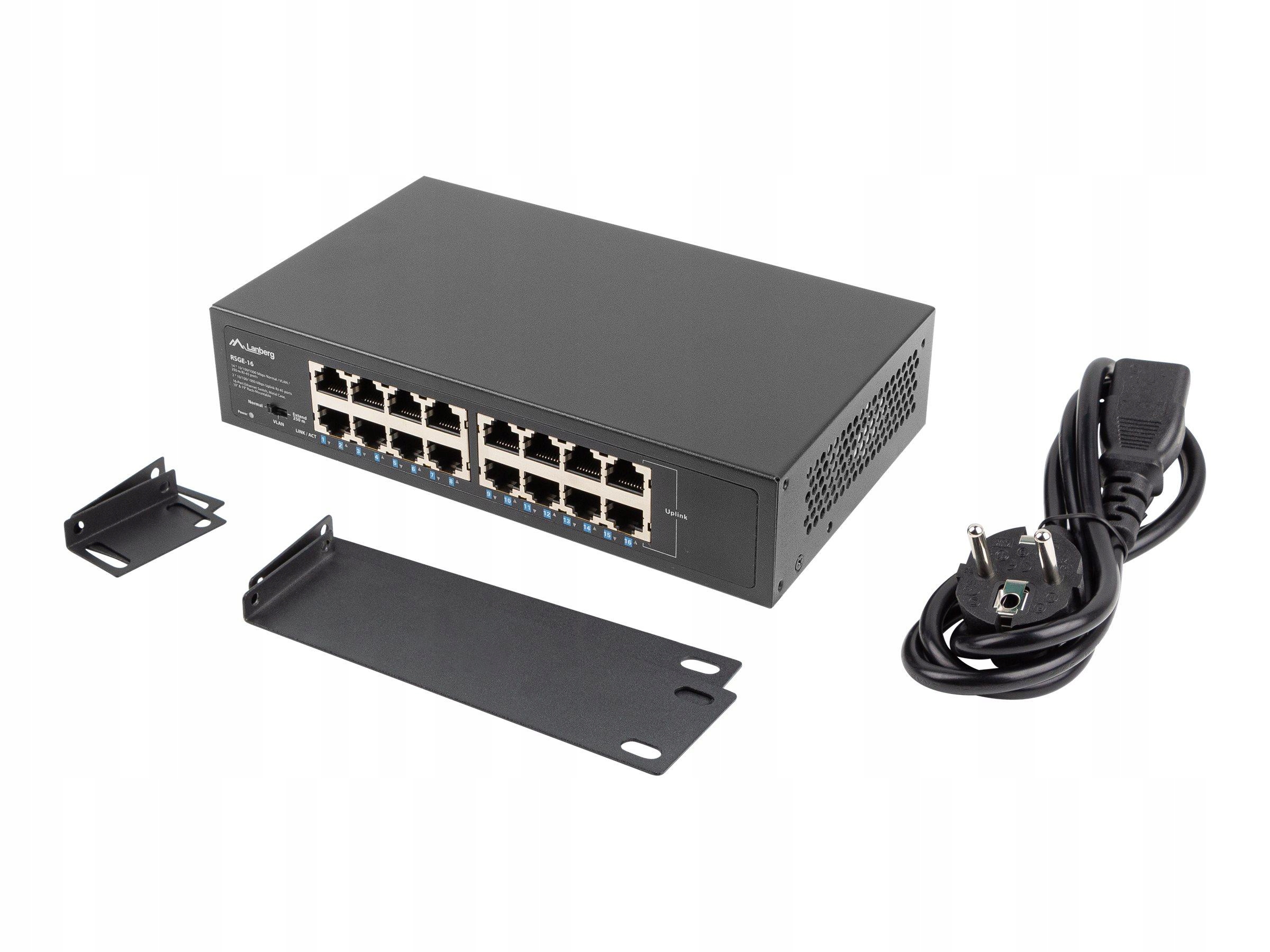 Lanberg switch rack 10inch/19inch 16-port 1GB RSGE-16 unmanaged