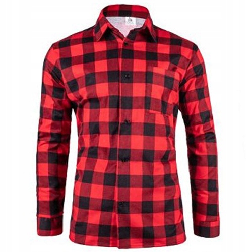 

Koszula flanelowa w kratę 100% bawełna Jhk cze M