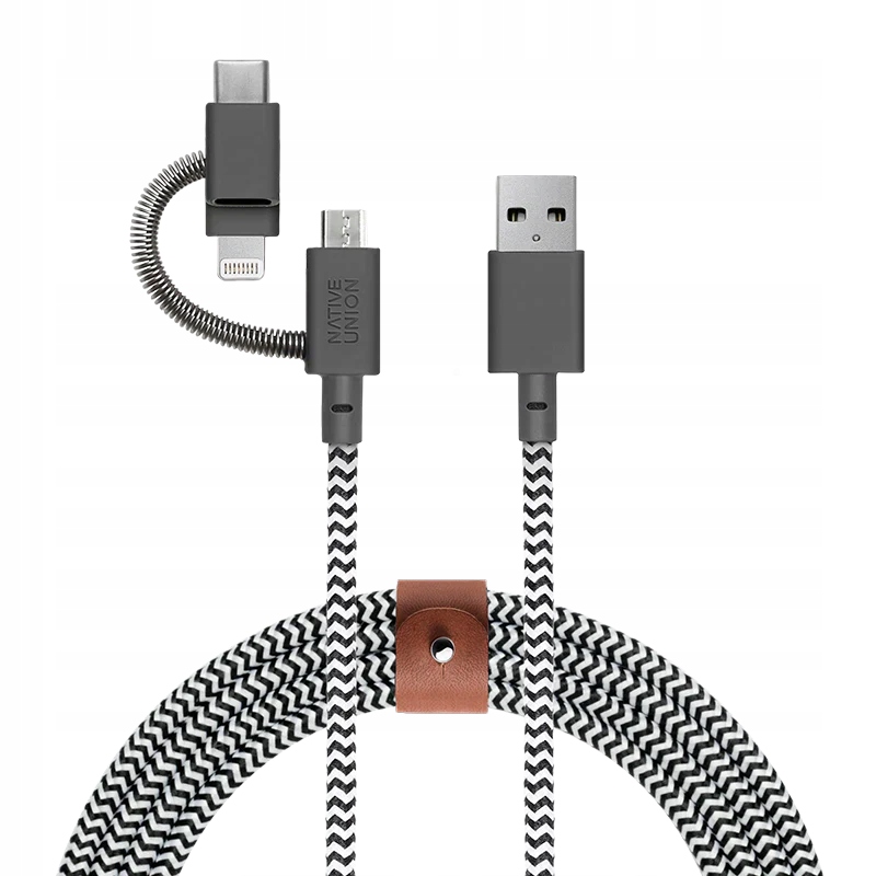 Native Union Belt kabel Usb-a Usb-c Lightning microUSB, 2 m s opletením