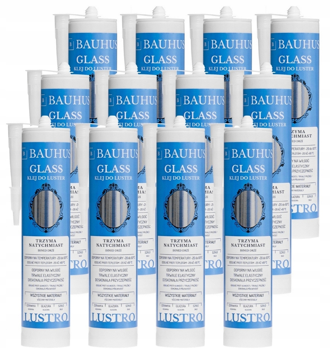 Klej do Luster Szkła Montażowy Uniwersalny Sztukateria Zestaw 12szt