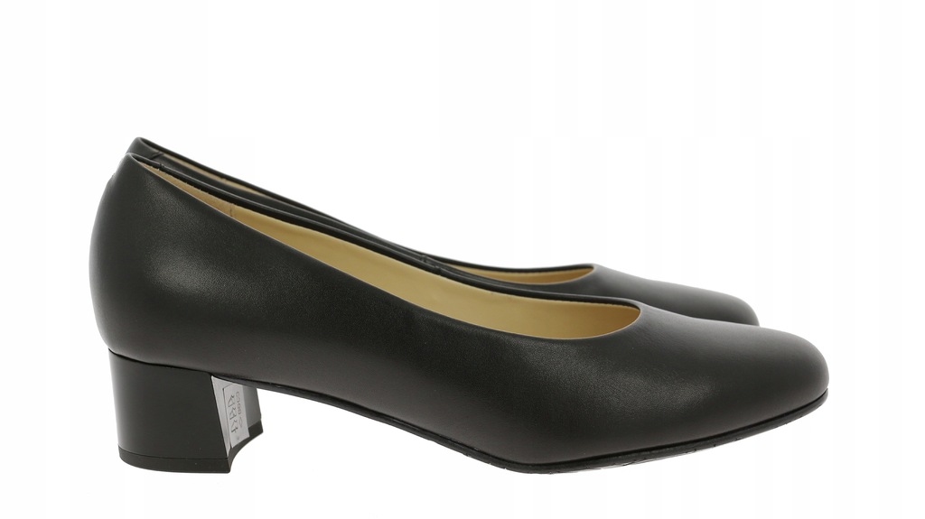 černé boty na podpatku, kožené polobotky pro každodenní nošení Sala 37