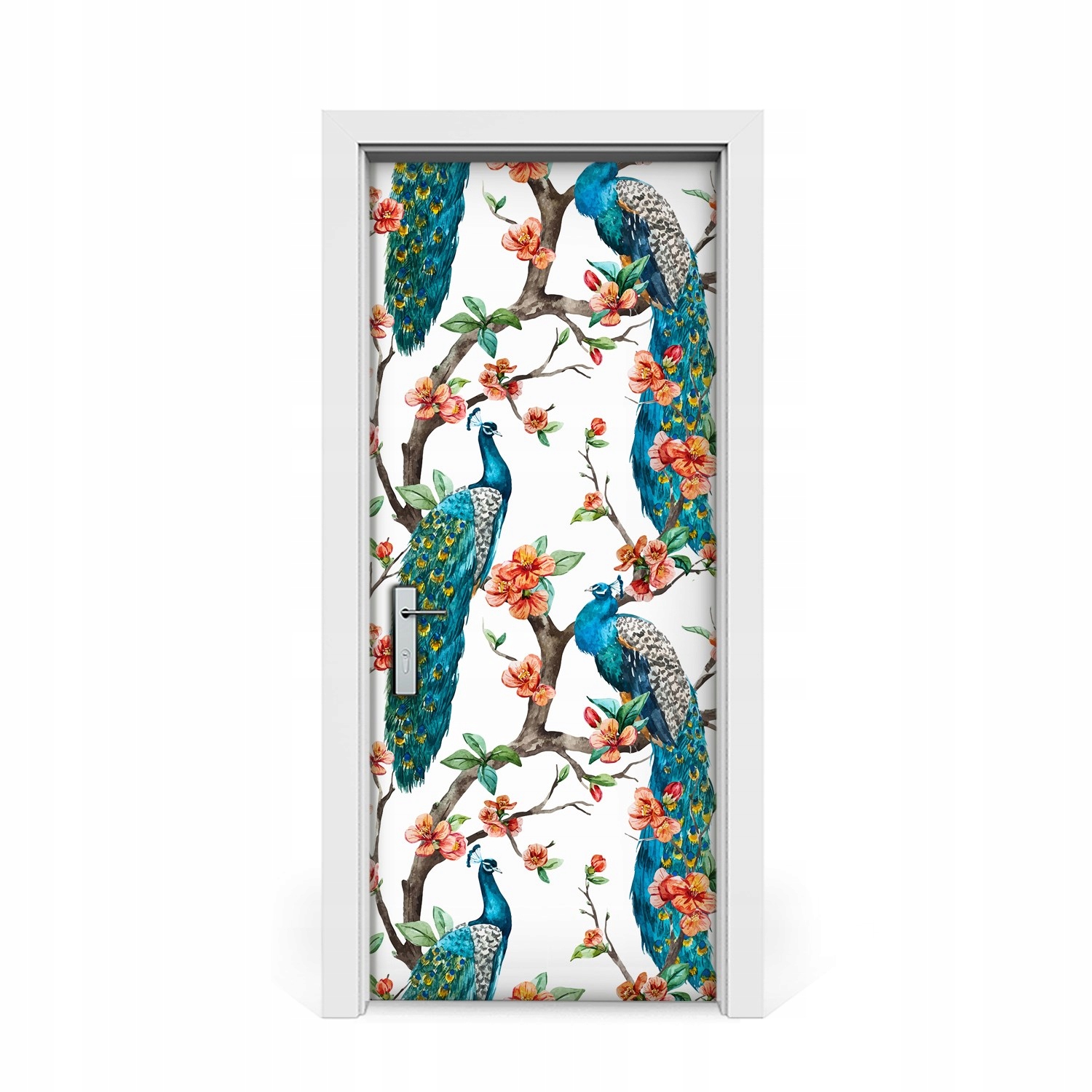 

Naklejka na drzwi Niebiesko zielony paw 85x205