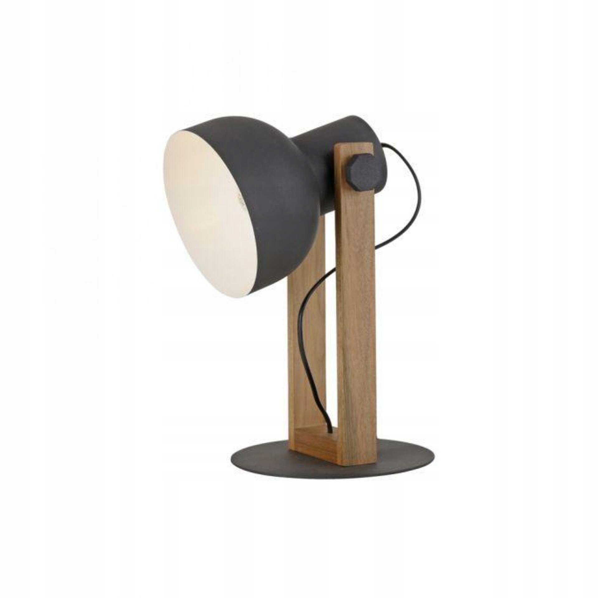 Stolová lampa Just Light čierna/akácia, nastaviteľná výška, industriálna LD15