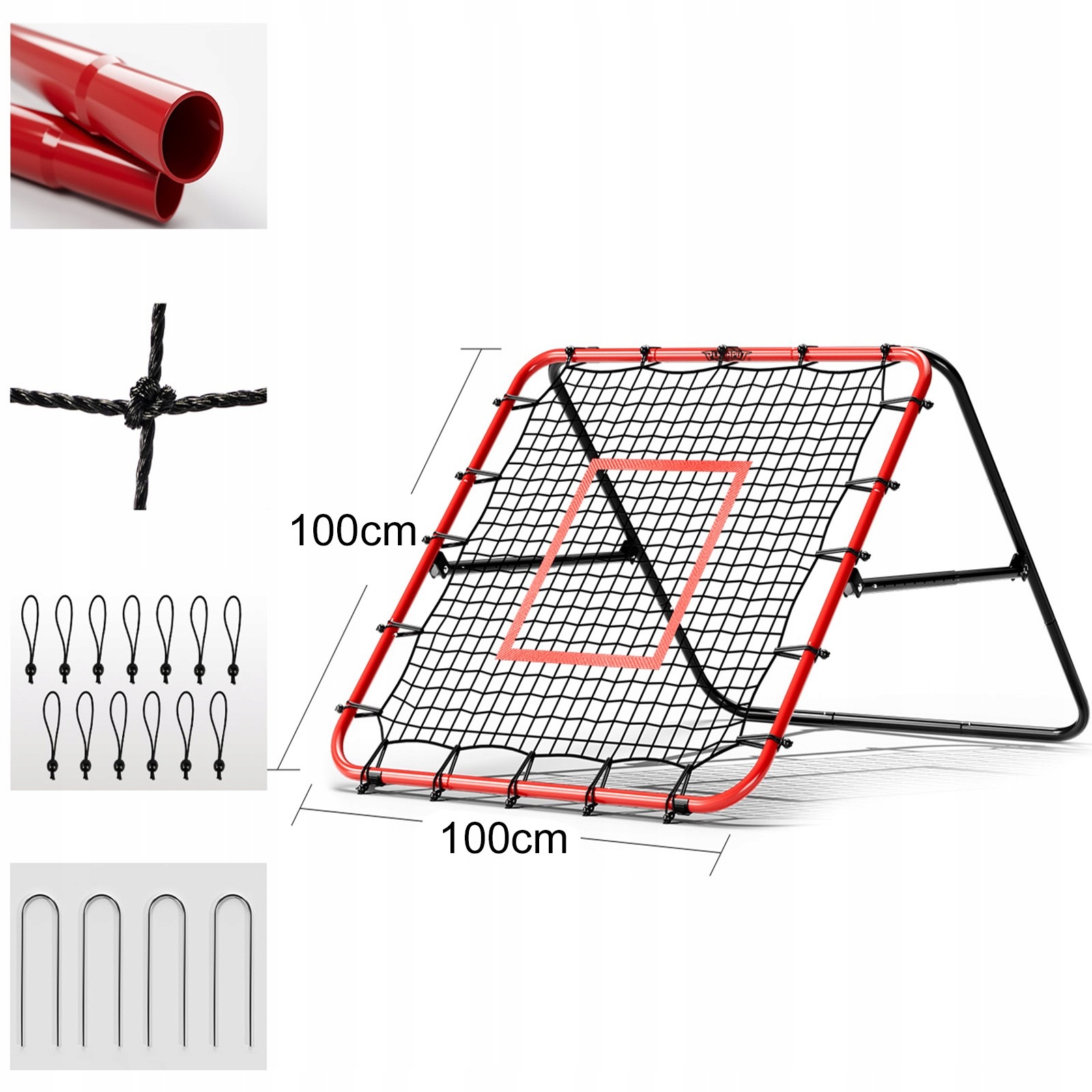 Fotbalový Rebounder 100X100 CM Úhel 40-100° Síť Pro Přihrávky Střel