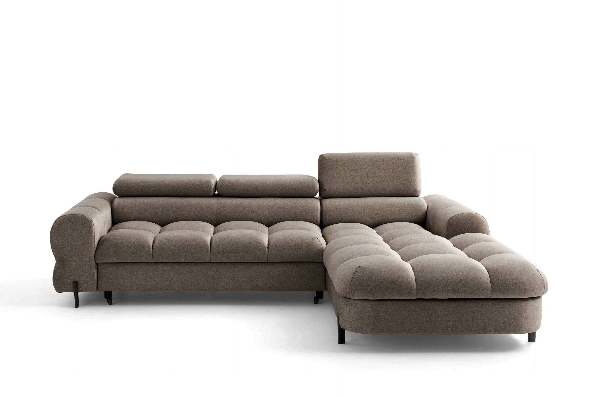 Moderní rohová sedací souprava do obývacího pokoje Uffo Nastavitelné opěrky hlavy Spaní Světle béžová